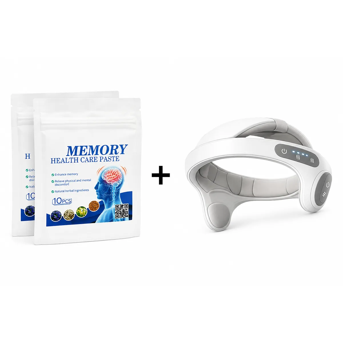 The Aldermere Kit — Memory Health Care patches plus a white scalp massager instrument